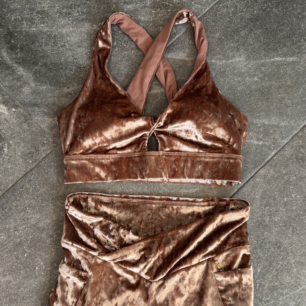 Fabletics Velvet Bra and Leggings Set